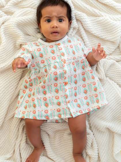 A Toddler Thing Girls
                    Muslin Front Button Frock