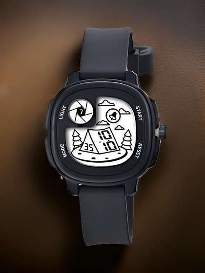 Otage Unisex Kids
                      Printed Dial & Textured Straps Digital Multi
                      Function Watch Home-Black