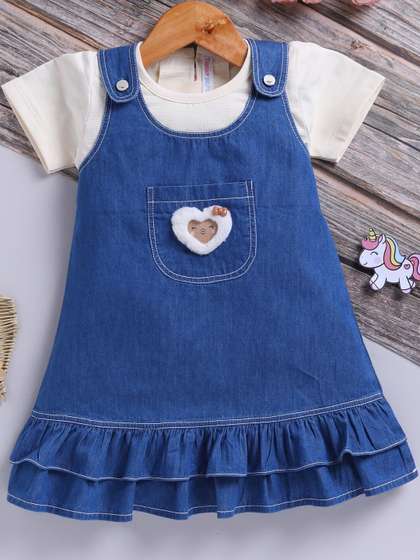 Toonyport Girls Applique
                    And Pocket Detailing Flounce Hemline A-Line Dress