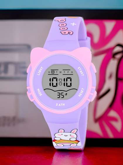 Otage Kids Printed
                      Dial & Textured Straps Digital Multi Function
                      Watch 2206-Cat-Purple