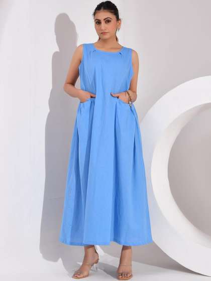 SIDDHO HUM Gathered or Pleated Maxi Dress