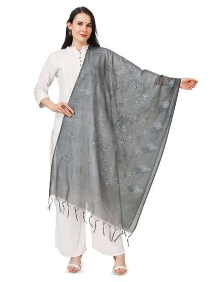 A R SILK DUPATTA
                          HUB Ethnic Motifs Embroidered Cotton Dupatta
                          With Thread Work