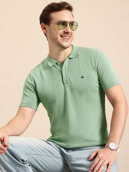United Colors of
                          Benetton Pure Cotton Polo Collar Pullover