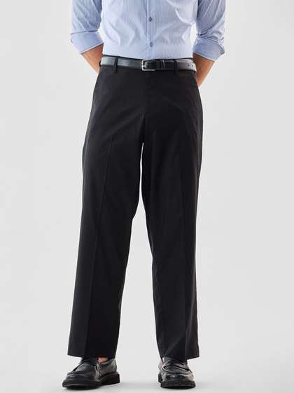 Snitch Men Black
                        Mid-Rise Regular Fit Formal Trouser