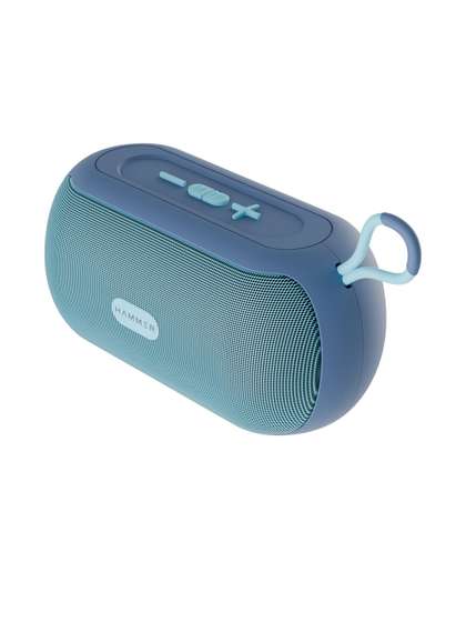 HAMMER
                                  Blue Up to 8 Hours Playtime, TWS
                                  Function, BTv5.4 Bluetooth Wave
                                  Speaker Blue- 10W