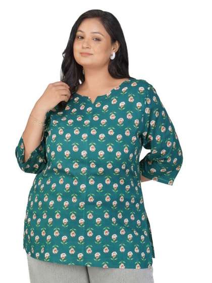 30 Looks Women Plus
                        Size Floral Printed Pure Cotton Kurti