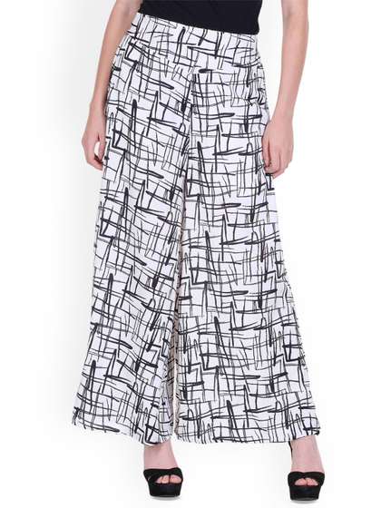 Mast & Harbour
                        Women Abstract Printed Wide Leg Palazzos