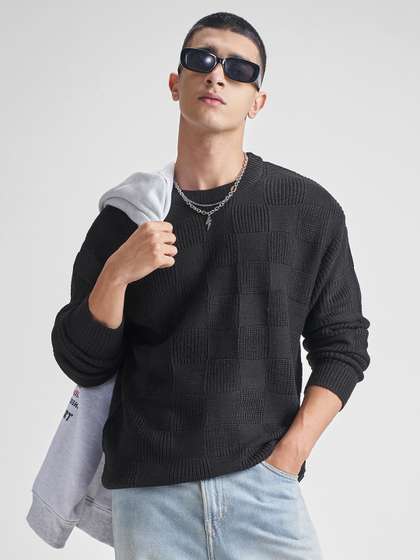 HIGHLANDER Men
                          Self Design Round Neck Pullover