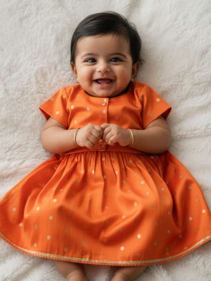 Sangria Girls Orange
                    Zari Work Embellished Lehenga & Blouse Set