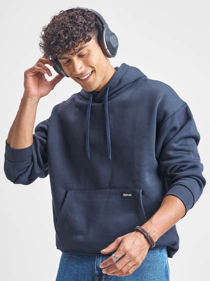 HIGHLANDER Navy Blue
                        Hooded Oversized Sweatshirt