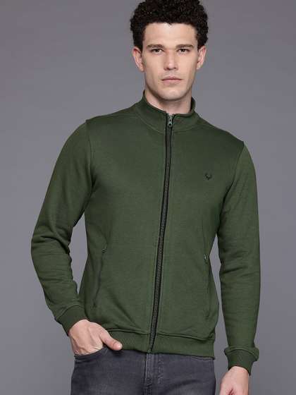 Allen Solly Mock
                        Collar Zip-Up Sweatshirt With Inner Fleece