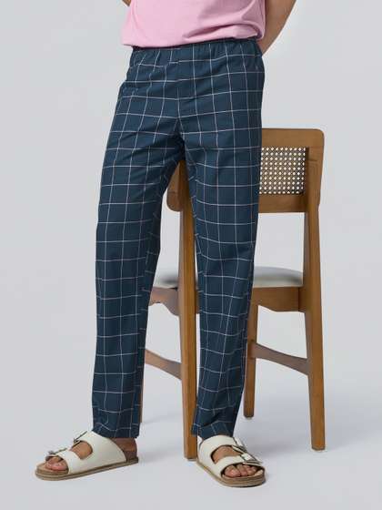XYXX Checked Cotton
                        Lounge Pants