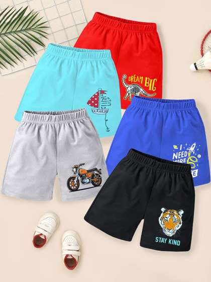 YK Boys Pack Of 5
                      Printed Cotton Shorts