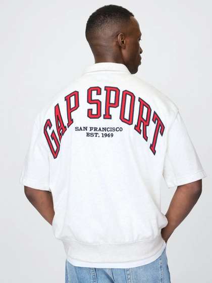 GAP Men Typography
                          Printed Half-Zip Sweatshirt