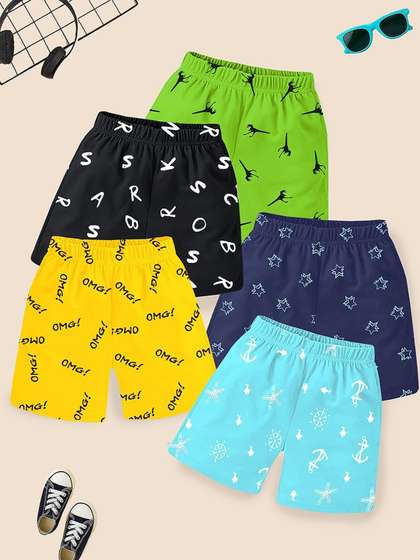 YK Boys Printed
                      Regular Fit Cotton Shorts