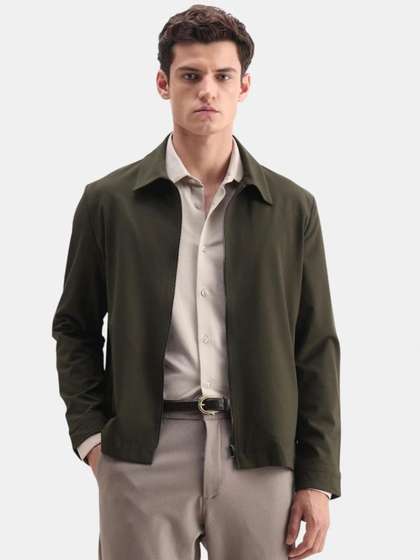 RARE RABBIT Men
                        Spread Collar Solid Tailored Jacket