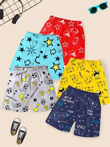 YK Pack of 5 Boys
                    Printed Shorts