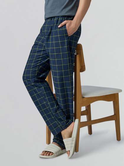 XYXX Men Super
                          Combed Cotton Checkmate Lounge Pants XYPYJM08