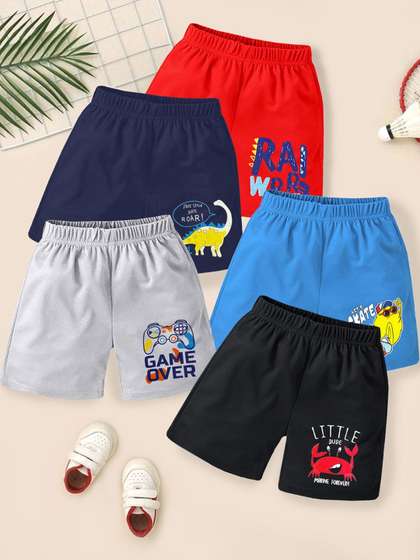 YK Boys Pack of 5
                    Printed Regular Fit Cotton Shorts