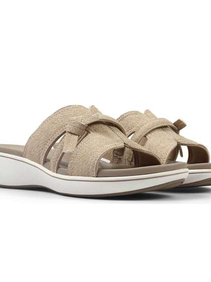 Clarks Women Woven
                        Design Flatform Sandals with Bows