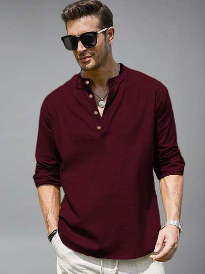 Vida Loca Men
                        Mandarin Collar Roll-Up Sleeves Cotton Straight
                        Kurta