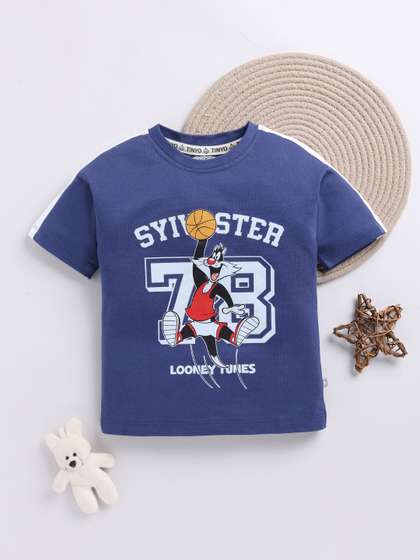 YK X Tinyo Boys Looney
                    Tunes Printed Pure Cotton T-shirt