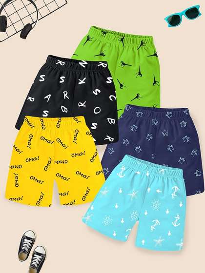 YK Boys Pack Of 5
                    Conversational Printed Regular Shorts
