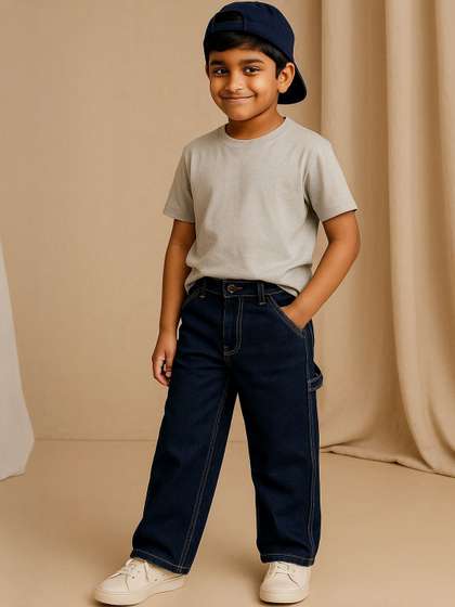 TALES & STORIES
                      Boys Blue Cotton Stretchable Jeans