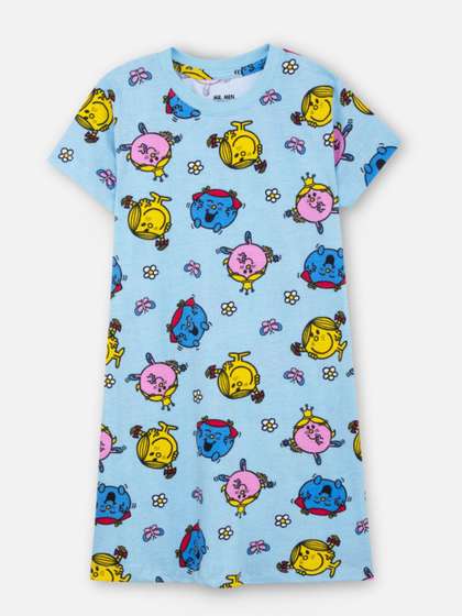 Nap Chief Girls Mr Men
                    Little Miss Printed Pure Cotton A-Line Nightdress