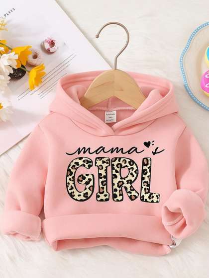 BLARY FASHION PLANET
                      Girls Pink Printed Hooded Pullover Sweatshirt