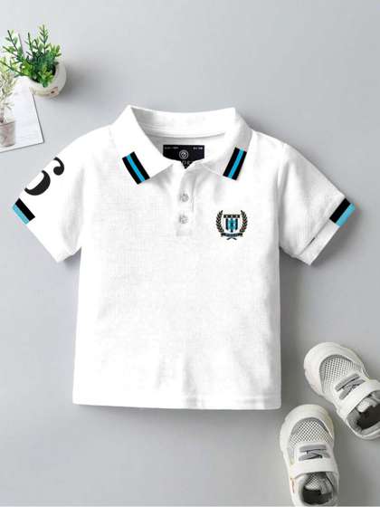 CODEZ Boys Brand Logo
                    Printed Polo Collar T-shirt