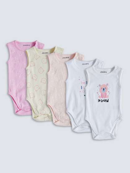 Juniors by Babyshop
                    Infants Pack Of 5 Printed Sleeveless Bodysuit