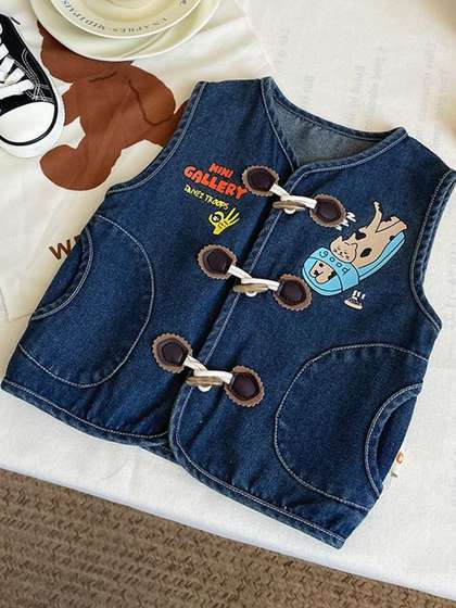 LULU & SKY Girls Crop Denim Jacket