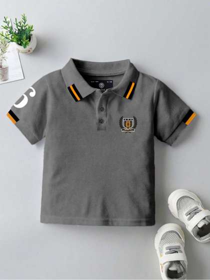 CODEZ Boys Brand Logo
                    Printed Polo Collar T-shirt