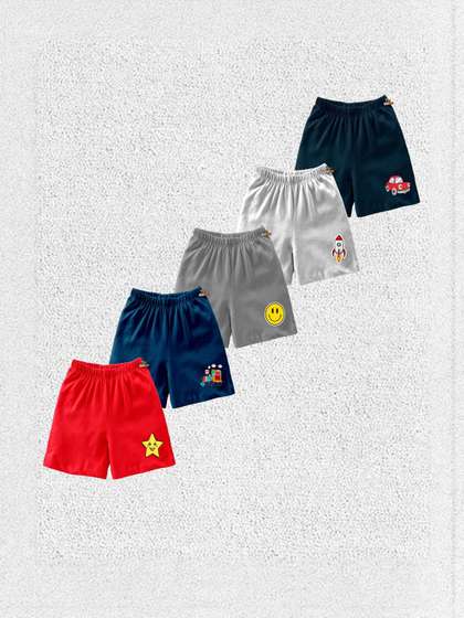 KidBee Kids Pack of 5
                    Regular Fit High-Rise Cotton Shorts