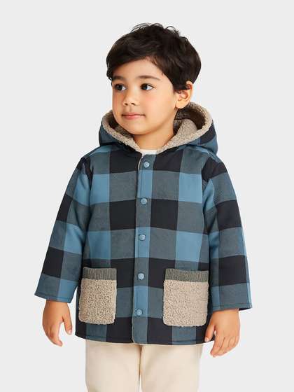 MiArcus Boys Checked
                    Hooded Reversible Casual Jackets