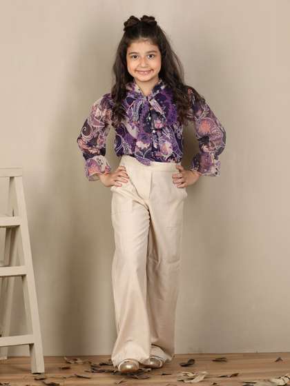Cutiekins Girls
                        Printed Long Sleeves Top With Palazzos