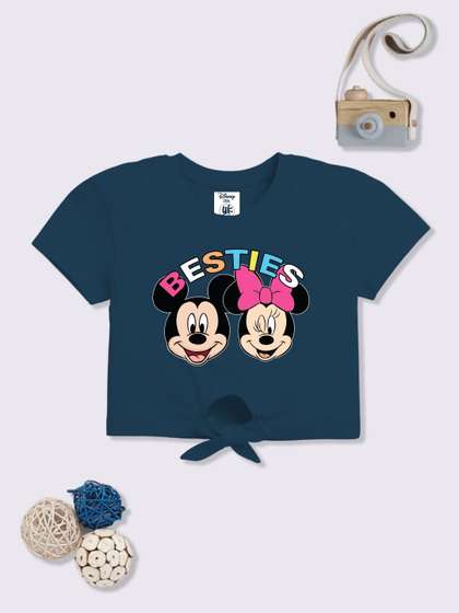 YK Disney Girls Print
                      Cotton Crop Top