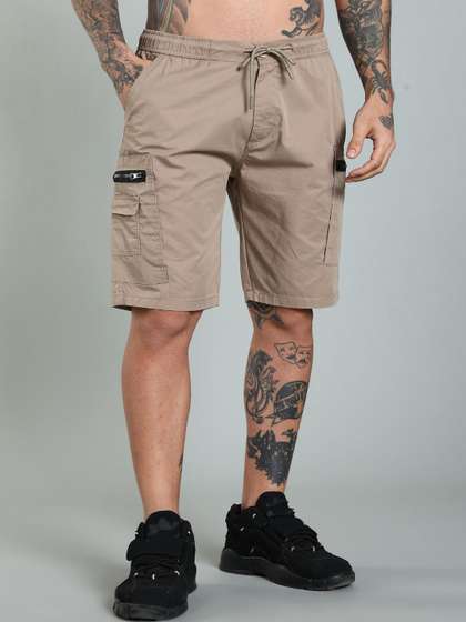 PAUL STREET Men
                        Mid-Rise Outdoor Cotton Cargo Shorts