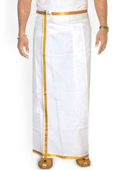 TUNI MANI Men Solid
                        Adjustable Welcro with Side Pocket Cotton Dhoti