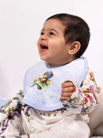 THE BABY TRUNK Infants
                    Teady Printed Cotton Bibs