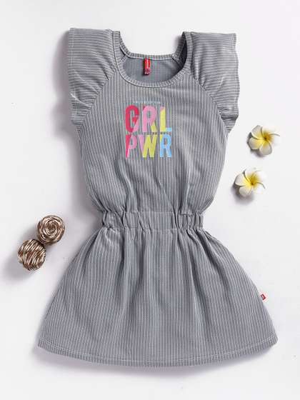 Here&Now X Game
                    Begins Girls Striped Flutter Sleeve Fit & Flare
                    Dress