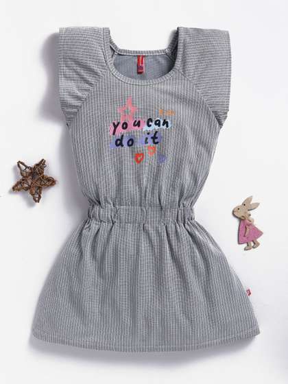 Here&Now X Game
                    Begins Girls Striped Flutter Sleeve Fit & Flare
                    Dress