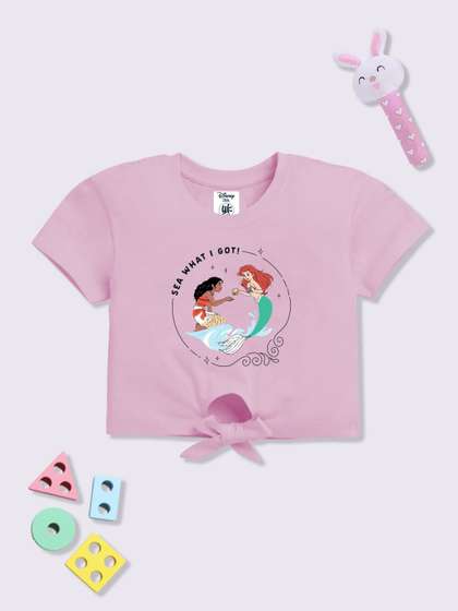 YK Disney Girls Print
                      Cotton Crop Top