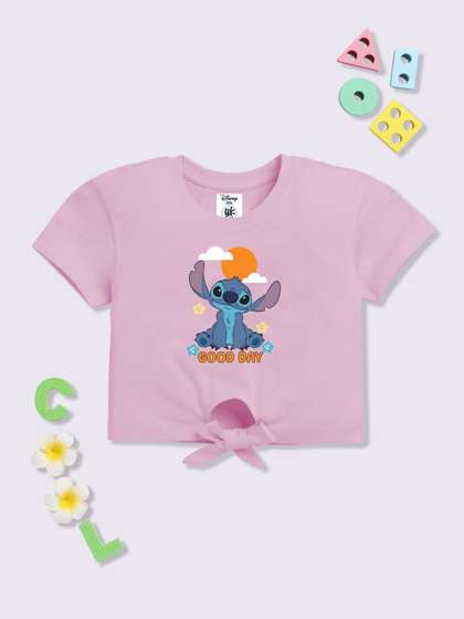YK Disney Girls Print
                    Cotton Crop Top