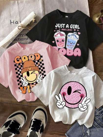 DAMN GUD DG Kids Pack
                      of 3 Printed T-shirt