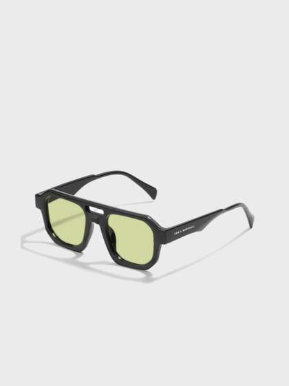 SAM & MARSHALL
                        Unisex Black Square Sunglasses with UV Protected
                        Lens