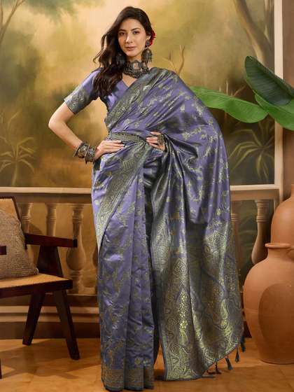Sangria Lavender
                          Woven Design Silk Blend Sarees