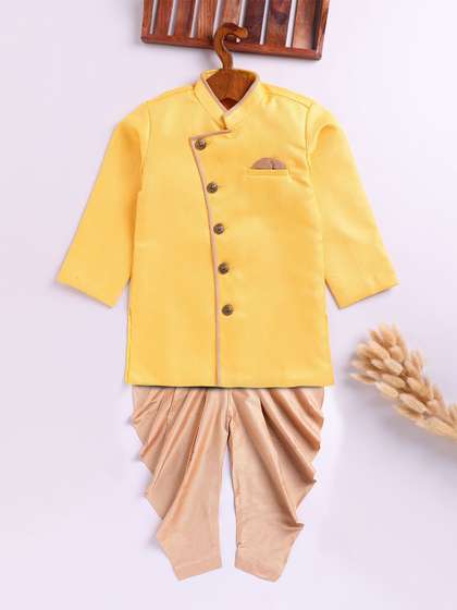 JBN Creation Boys
                        Self Design Mandarin Collar Sherwani Set