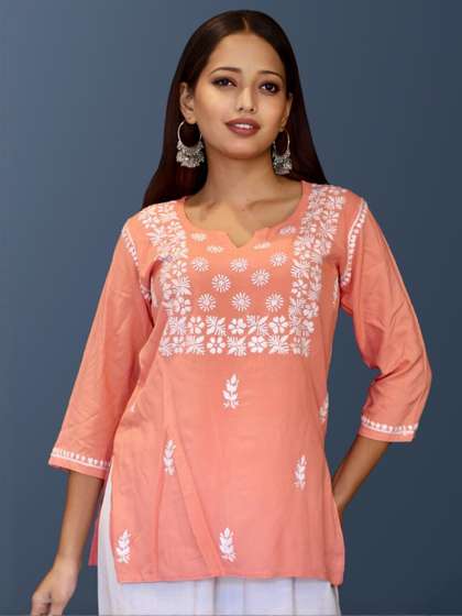 myplusfashion Women
                        Viscose Rayon Embroidered Lucknowi Chikankari
                        Kurti